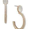 Flash Sale ⌛ Anne Klein Gold Tone Pearl C Hoop Earrings 😀