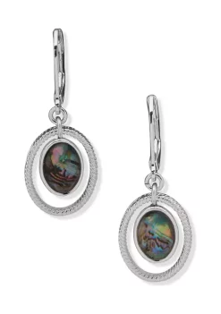 Buy 👏 Anne Klein Silver Tone Abalone Lever Back Drop Earrings 🌟