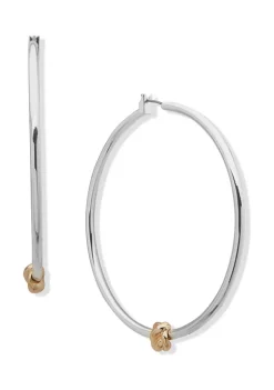 Top 10 ๐งจ Anne Klein Two Tone 64 Millimeter Knot Hoop Earrings ๐