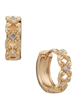 Cheapest โ๏ธ Anne Klein Gold Tone Crystal 12 Millimeter Floral Hoop Earrings โ