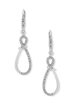 Best deal 🎁 Anne Klein Silver Tone Crystal Drop with Knot Earrings ✨