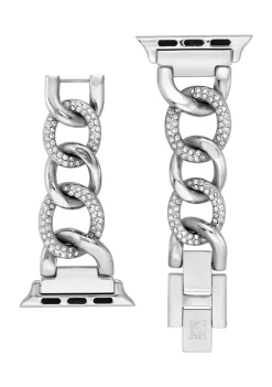 Brand new 🔔 Anne Klein Silver-Tone Mixed Metal Chain ⌚ Watch Band With Crystal Accents ⌛ -Deals Anne Klein Store Belk 1520