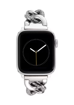 Brand new 🔔 Anne Klein Silver-Tone Mixed Metal Chain ⌚ Watch Band With Crystal Accents ⌛ -Deals Anne Klein Store Belk 1521