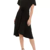 New 🌟 AK Anne Klein 👩 Women's Short Flutter Sleeve Fit and Flare 👗 Dress 🔔