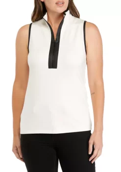 Flash Sale 🛒 Anne Klein 👩 Women's Sleeveless Quarter Zip Top 🧨 -Deals Anne Klein Store Belk 1536