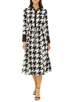 Promo 🎉 Anne Klein 👩 Women's Houndstooth 👗 Dress 👚 Shirt 🔥 -Deals Anne Klein Store Belk 1540