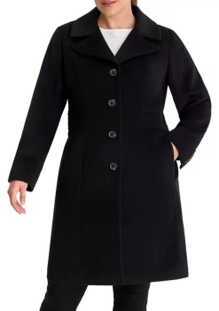 Coupon 🔥 Anne Klein Plus Size Walker Cashmere Blend Notch Jacket ⌛