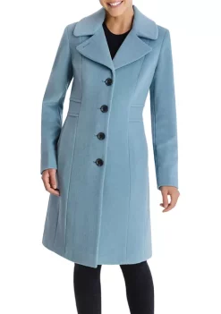 Flash Sale 🔔 Anne Klein 👩 Women's Mid Wool 🧥 Coat with Notch Collar 😍 -Deals Anne Klein Store Belk 1574