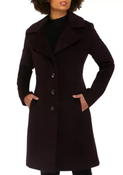 Flash Sale 🔔 Anne Klein 👩 Women's Mid Wool 🧥 Coat with Notch Collar 😍 -Deals Anne Klein Store Belk 1575