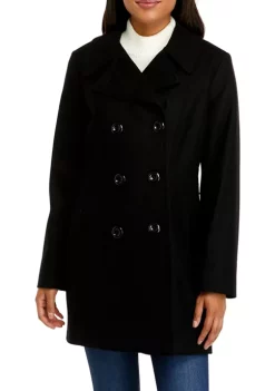 Deals 🔔 Anne Klein 👩 Women's Melton Peacoat 🔥