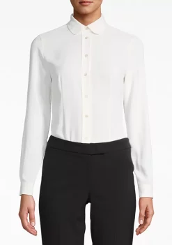 Promo 👏 Anne Klein 👩 Women's Button Down Collared Blouse ⌛ -Deals Anne Klein Store Belk 191