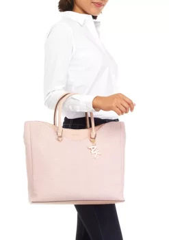 Promo 🥰 Anne Klein Emboossed Woven Tote ✔️ -Deals Anne Klein Store Belk 252