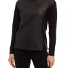 Outlet 👍 Anne Klein 👩 Women's Long Sleeve Serenity Faux Leather Top 🎉