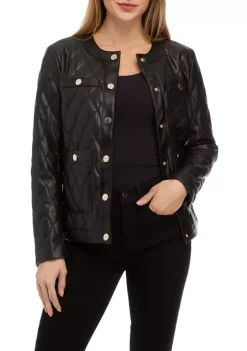Brand new 👍 Anne Klein 👩 Women's Faux Leather Quilted Jacket 😍
