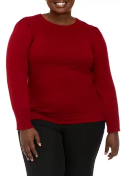 Top 10 ⌛ Anne Klein Plus Size Crew Neck Sweater with Puff Sleeves 🔥 -Deals Anne Klein Store Belk 342