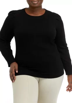 Top 10 ⌛ Anne Klein Plus Size Crew Neck Sweater with Puff Sleeves 🔥 -Deals Anne Klein Store Belk 343