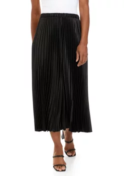 Deals 🥰 Anne Klein 👩 Women's Pleated Satin Midi 👗 Skirt 🛒