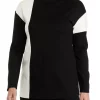 Outlet ⌛ Anne Klein 👩 Women's Color Block Mock Neck Knit Sweater 😍