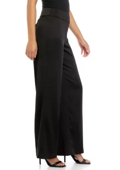 New 😀 Anne Klein 👩 Women's Satin High Rise Side Zip Wide Leg Pants 🧨 -Deals Anne Klein Store Belk 378