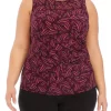 Best Sale 🌟 Anne Klein Plus Size Printed Side Pleat Tank Top 🎁