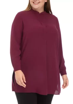 Flash Sale ✨ Anne Klein Plus Size Popover Blouse with Covered Placket 🛒