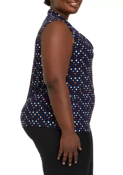 Budget 😉 Anne Klein Plus Size Triple Pleat Printed Top 🌟 -Deals Anne Klein Store Belk 496