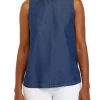 Outlet 🤩 Anne Klein 👩 Women's Sleeveless Trapeze Bow Back Blouse 💯