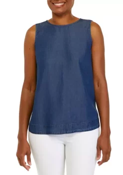Outlet 🤩 Anne Klein 👩 Women's Sleeveless Trapeze Bow Back Blouse 💯