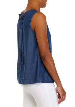 Outlet 🤩 Anne Klein 👩 Women's Sleeveless Trapeze Bow Back Blouse 💯 -Deals Anne Klein Store Belk 539