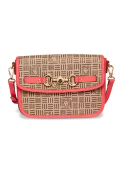 Deals 😀 Anne Klein Lion Logo Flap Crossbody With Horse Belt 🎉