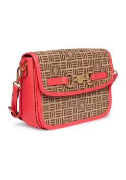 Deals 😀 Anne Klein Lion Logo Flap Crossbody With Horse Belt 🎉 -Deals Anne Klein Store Belk 547