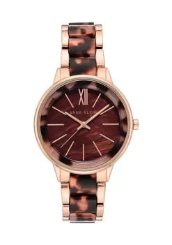 Cheap 💯 Anne Klein Round Navy 👩 Mother of Pearl Dial Rose Gold ⌚ Watch 🧨