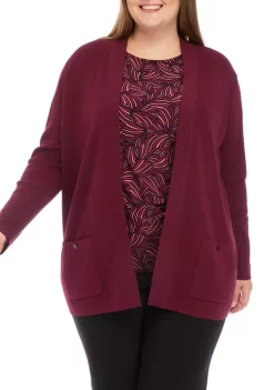 New 🤩 Anne Klein Plus Size Malibu Cardigan ❤️ -Deals Anne Klein Store Belk 57