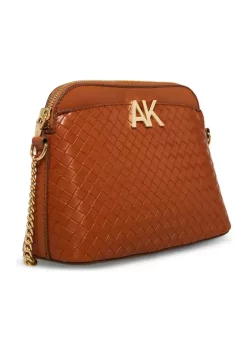 New 🔔 Anne Klein Smooth/Embossed Woven Crossbody 🎁 -Deals Anne Klein Store Belk 587