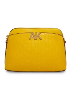 New 🔔 Anne Klein Smooth/Embossed Woven Crossbody 🎁 -Deals Anne Klein Store Belk 589