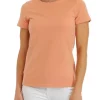 Cheapest 👍 Anne Klein 👩 Women's Coastal Knit Scallop Neck T-Shirt 🔥