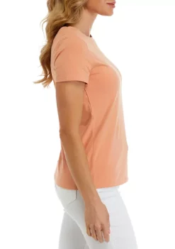 Cheapest 👍 Anne Klein 👩 Women's Coastal Knit Scallop Neck T-Shirt 🔥 -Deals Anne Klein Store Belk 595