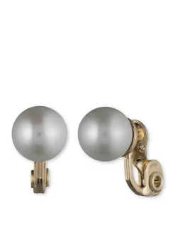 Budget 🔔 Anne Klein White Pearl Clip Earrings 🎁