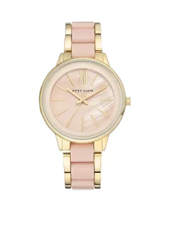 Flash Sale โค๏ธ Anne Klein ๐ฉ Women's Gold-Tone ๐ฉ Mother of Pearl Adjustable Bracelet Link โ Watch ๐งจ