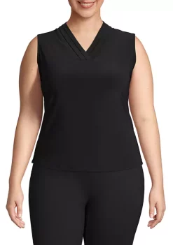 Top 10 🔥 Anne Klein Plus Size Solid Triple Pleat Top ❤️