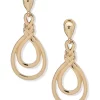 Budget 🌟 Anne Klein Gold Tone Metal Teardrop Linear Clip Earrings ❤️