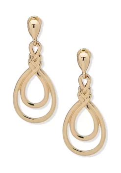 Budget 🌟 Anne Klein Gold Tone Metal Teardrop Linear Clip Earrings ❤️