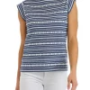 Outlet ✔️ Anne Klein 👩 Women's Striped Boat Neck Top 🤩