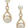 Best reviews of 👏 Anne Klein Gold Tone Pearl Twisted Post Linear Earrings ✔️