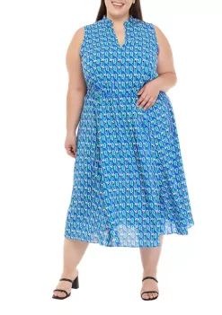 Coupon 🧨 Anne Klein Plus Size Drawstring Midi 👗 Dress ✔️