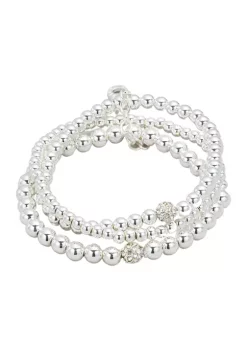Brand new ⭐ Anne Klein Silver Tone Crystal Set of 3 Stretch Bracelets 🤩