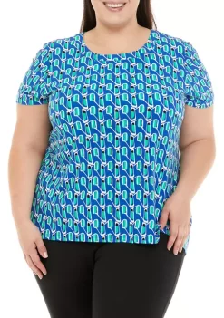 Deals 🧨 Anne Klein Plus Size Jenna Short Sleeve High Low T-Shirt 😍