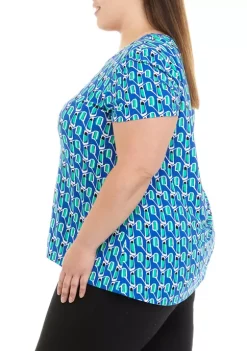 Deals 🧨 Anne Klein Plus Size Jenna Short Sleeve High Low T-Shirt 😍 -Deals Anne Klein Store Belk 732