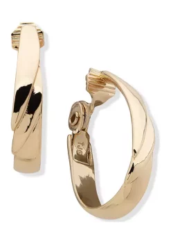Coupon 💯 Anne Klein Gold Tone Tiered Hoop Clip Earrings ⌛