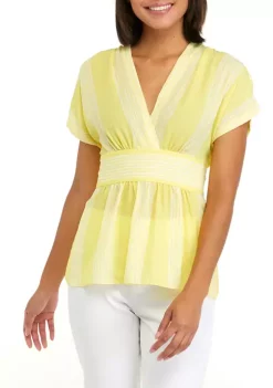 Outlet 🔔 Anne Klein 👩 Women's V-Neck Wrap Blouse with Tie 💯 -Deals Anne Klein Store Belk 773